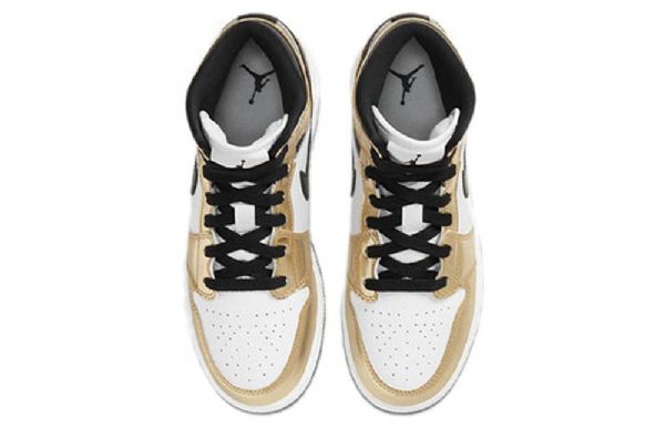 Nike Air Jordan 1 Mid Tops Se Gs Basketball Sko Til Mænd Guld