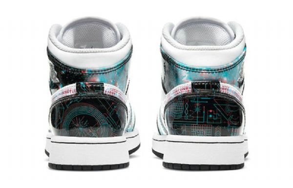 Nike Air Jordan 1 Mid Tops Se Gs Basketball Sko Til Mænd Hvid Sort