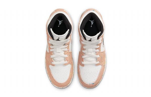 Nike Air Jordan 1 Mid Tops Se Gs Basketball Sko Til Mænd Khaki Hvid