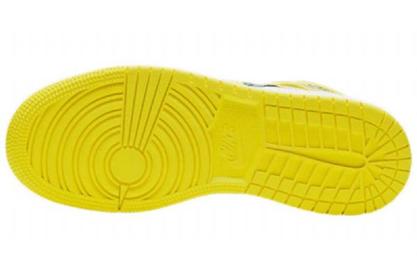 Nike Air Jordan 1 Mid Tops Se Gs Basketball Sko Til Mænd Lyserød Gul