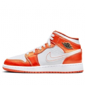 Nike Air Jordan 1 Mid Tops Se Gs Basketball Sko Til Mænd Orange