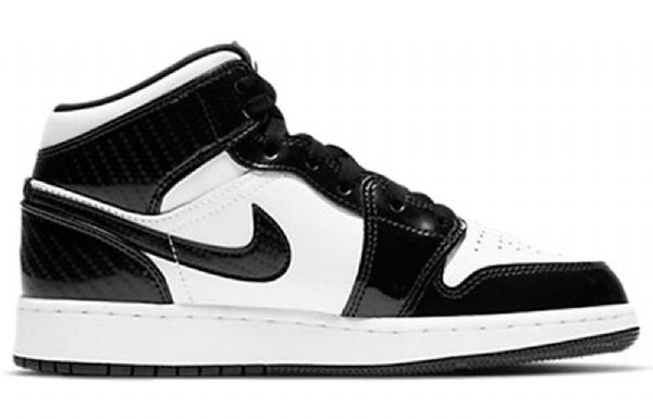 Nike Air Jordan 1 Mid Tops Se Gs Basketball Sko Til Mænd Sort Hvid