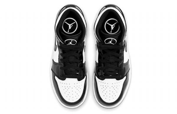 Nike Air Jordan 1 Mid Tops Se Gs Basketball Sko Til Mænd Sort Hvid