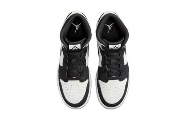 Nike Air Jordan 1 Mid Tops Se Gs Basketball Sko Til Mænd Sort Hvid