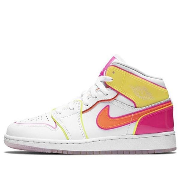 Nike Air Jordan 1 Mid Tops Se Gs Basketballsko Til Mænd Hvid