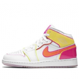 Nike Air Jordan 1 Mid Tops Se Gs Basketballsko Til Mænd Hvid