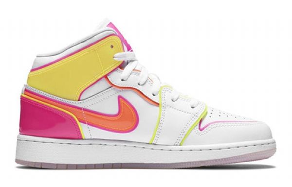 Nike Air Jordan 1 Mid Tops Se Gs Basketballsko Til Mænd Hvid