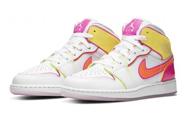 Nike Air Jordan 1 Mid Tops Se Gs Basketballsko Til Mænd Hvid