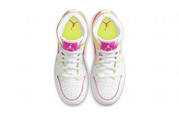 Nike Air Jordan 1 Mid Tops Se Gs Basketballsko Til Mænd Hvid