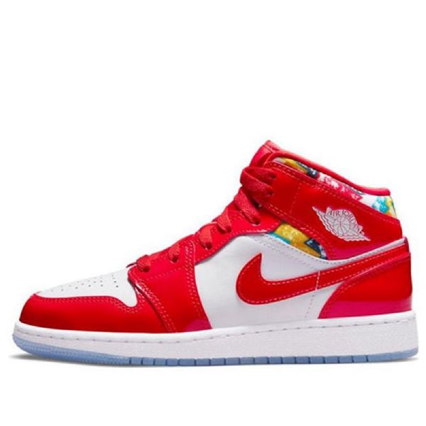 Nike Air Jordan 1 Mid Tops Se Gs Basketballsko Til Mænd Rød Hvid
