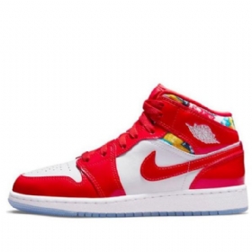 Nike Air Jordan 1 Mid Tops Se Gs Basketballsko Til Mænd Rød Hvid