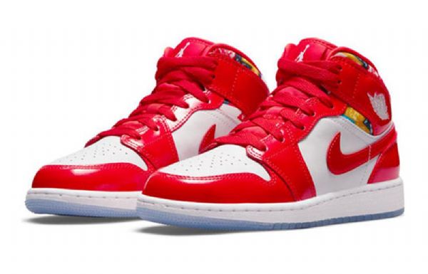 Nike Air Jordan 1 Mid Tops Se Gs Basketballsko Til Mænd Rød Hvid