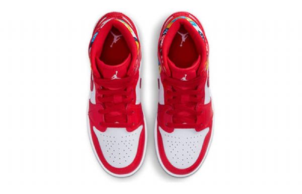 Nike Air Jordan 1 Mid Tops Se Gs Basketballsko Til Mænd Rød Hvid