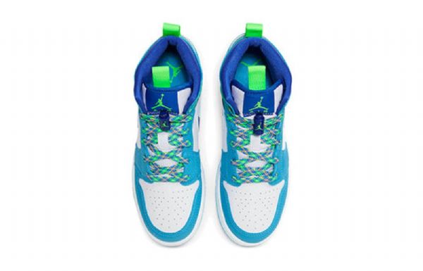 Nike Air Jordan 1 Mid Tops Se Gs Retro Basketball Sko Til Mænd Blå Hvid