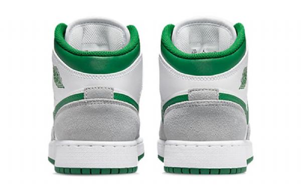 Nike Air Jordan 1 Mid Tops Se Gs Retro Basketball Sko Til Mænd Grå Grøn