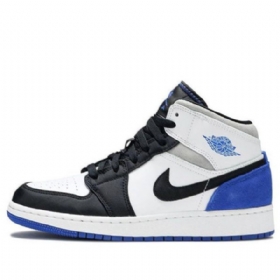 Nike Air Jordan 1 Mid Tops Se Gs Retro Basketball Sko Til Mænd Kongeblå Sort