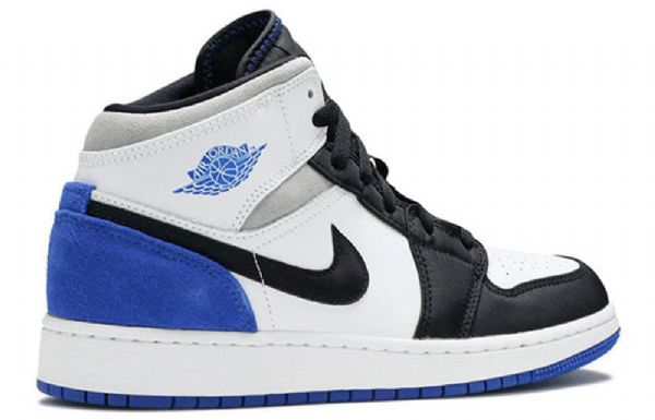 Nike Air Jordan 1 Mid Tops Se Gs Retro Basketball Sko Til Mænd Kongeblå Sort