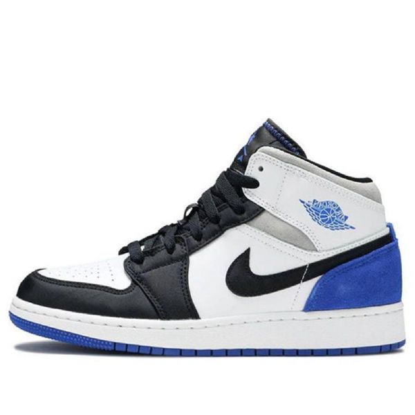 Nike Air Jordan 1 Mid Tops Se Gs Retro Basketball Sko Til Mænd Kongeblå Sort