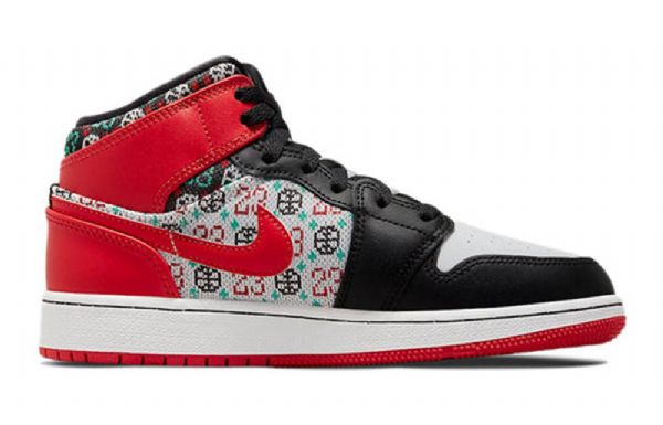 Nike Air Jordan 1 Mid Tops Se Gs Retro Basketball Sko Til Mænd Sort Rød