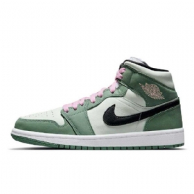 Nike Air Jordan 1 Mid Tops Se Hollandske Sko Til Kvinder Grøn