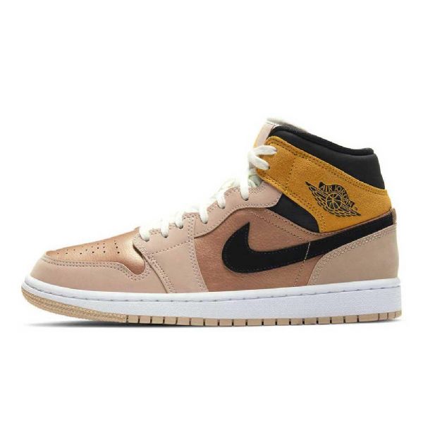 Nike Air Jordan 1 Mid Tops Se Partikelsko Til Mænd Beige