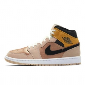 Nike Air Jordan 1 Mid Tops Se Partikelsko Til Mænd Beige