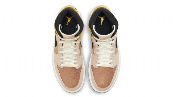 Nike Air Jordan 1 Mid Tops Se Partikelsko Til Mænd Beige
