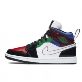 Nike Air Jordan 1 Mid Tops Se Patentsko Til Mænd Flerfarvet