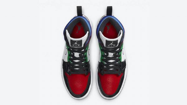 Nike Air Jordan 1 Mid Tops Se Patentsko Til Mænd Flerfarvet