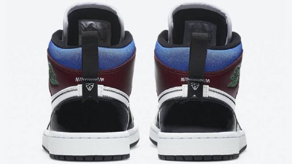 Nike Air Jordan 1 Mid Tops Se Patentsko Til Mænd Flerfarvet