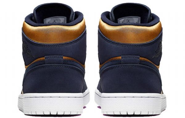 Nike Air Jordan 1 Mid Tops Se Premium Retro Basketball Sko Til Mænd Guld