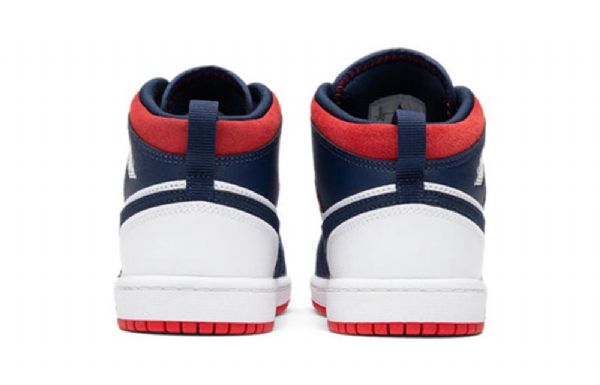 Nike Air Jordan 1 Mid Tops Se Ps Retro Basketball Sko Til Børn Mørkeblå Hvid