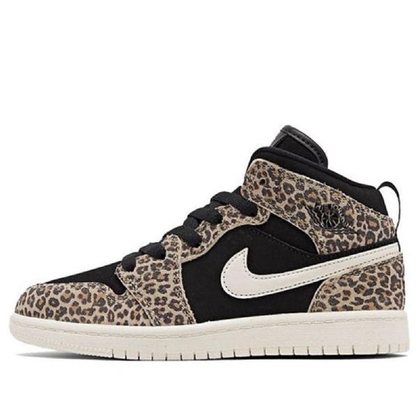 Nike Air Jordan 1 Mid Tops Se Ps Retro Basketball Sko Til Mænd Leopard