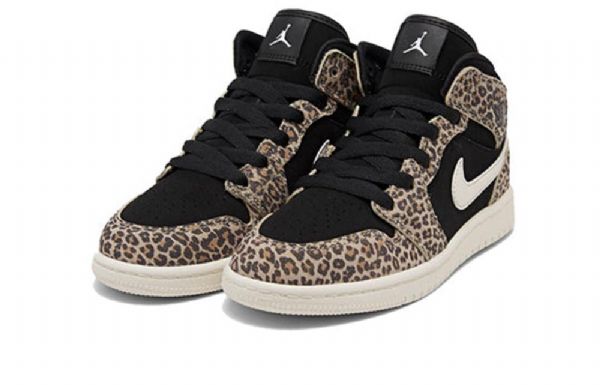 Nike Air Jordan 1 Mid Tops Se Ps Retro Basketball Sko Til Mænd Leopard