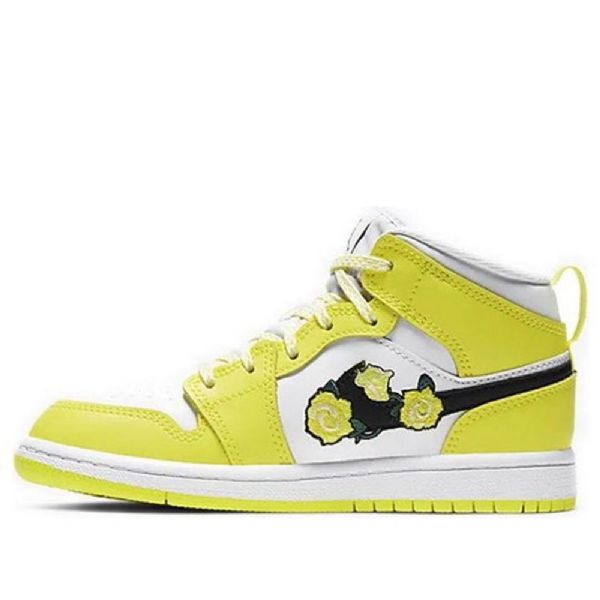 Nike Air Jordan 1 Mid Tops Se Ps Retro Basketball Sko Til Mænd Lyserød Gul