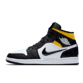 Nike Air Jordan 1 Mid Tops Se Quai 54 Sko Til Mænd Sort Hvid