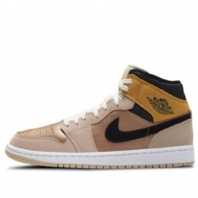 Nike Air Jordan 1 Mid Tops Se Retro Basketball Sko Til Damer Beige