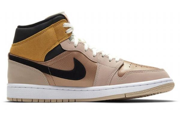 Nike Air Jordan 1 Mid Tops Se Retro Basketball Sko Til Damer Beige