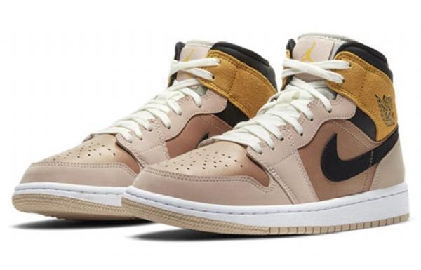 Nike Air Jordan 1 Mid Tops Se Retro Basketball Sko Til Damer Beige