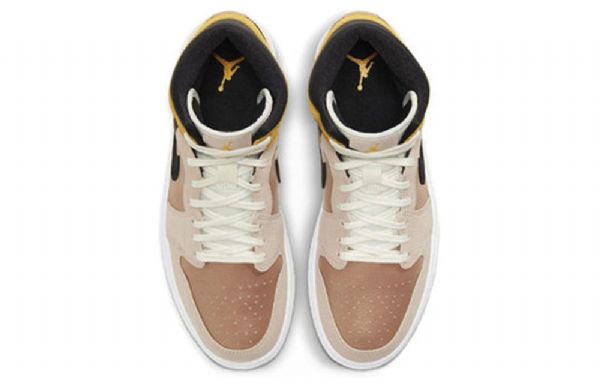 Nike Air Jordan 1 Mid Tops Se Retro Basketball Sko Til Damer Beige