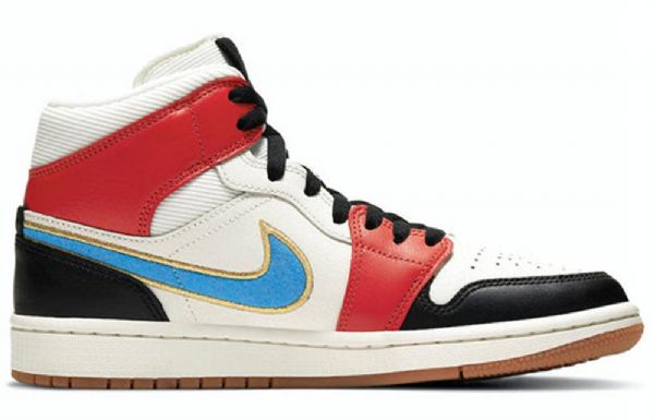 Nike Air Jordan 1 Mid Tops Se Retro Basketball Sko Til Damer Flerfarvet