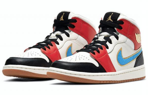 Nike Air Jordan 1 Mid Tops Se Retro Basketball Sko Til Damer Flerfarvet