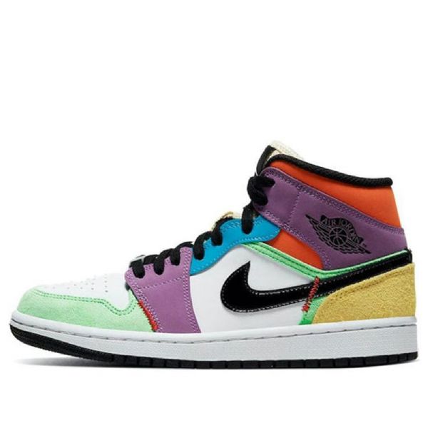 Nike Air Jordan 1 Mid Tops Se Retro Basketball Sko Til Damer Flerfarvet