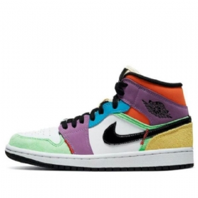 Nike Air Jordan 1 Mid Tops Se Retro Basketball Sko Til Damer Flerfarvet