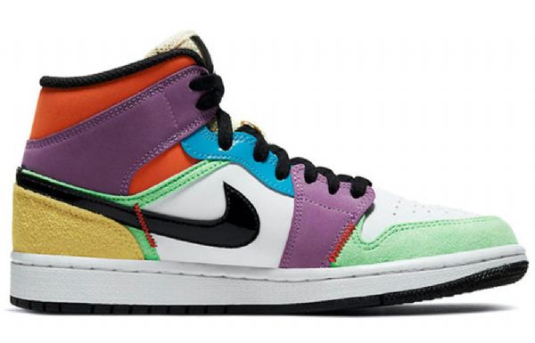 Nike Air Jordan 1 Mid Tops Se Retro Basketball Sko Til Damer Flerfarvet