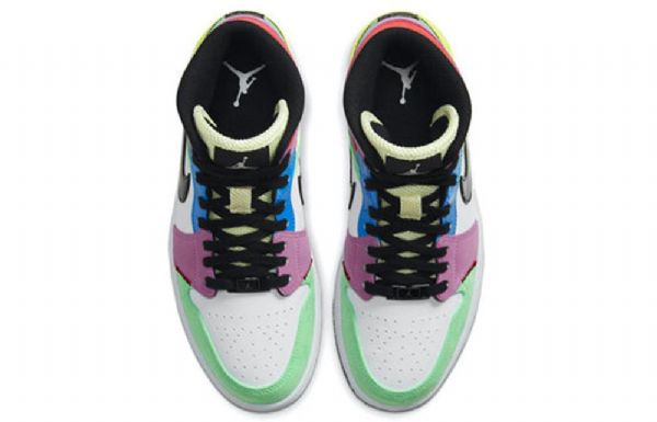 Nike Air Jordan 1 Mid Tops Se Retro Basketball Sko Til Damer Flerfarvet
