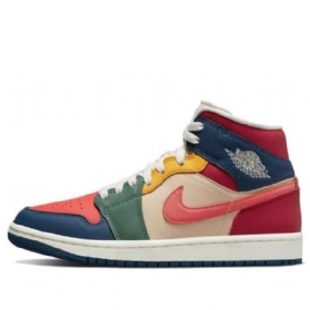 Nike Air Jordan 1 Mid Tops Se Retro Basketball Sko Til Damer Flerfarvet