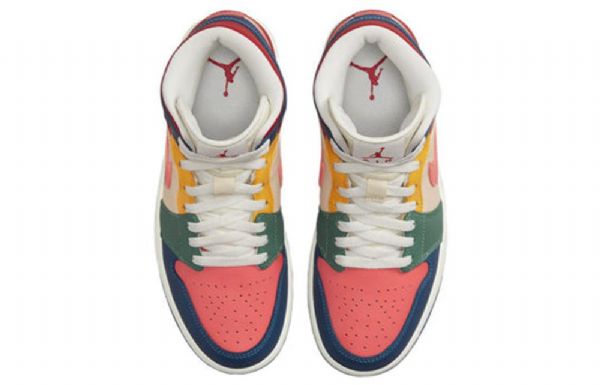 Nike Air Jordan 1 Mid Tops Se Retro Basketball Sko Til Damer Flerfarvet