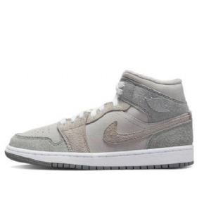 Nike Air Jordan 1 Mid Tops Se Retro Basketball Sko Til Damer Grå