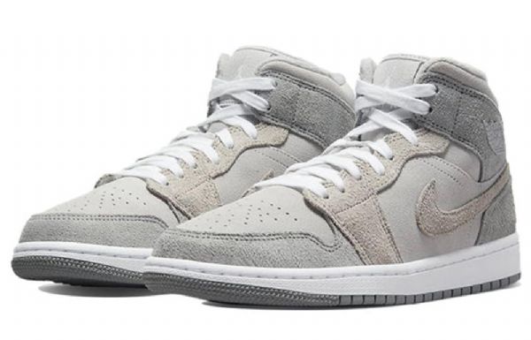 Nike Air Jordan 1 Mid Tops Se Retro Basketball Sko Til Damer Grå